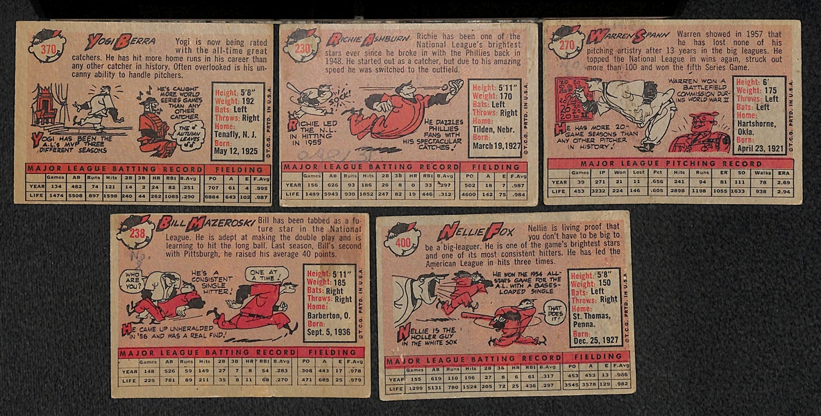 Lot Of 27 1958 Topps Baseball Cards w. Berra