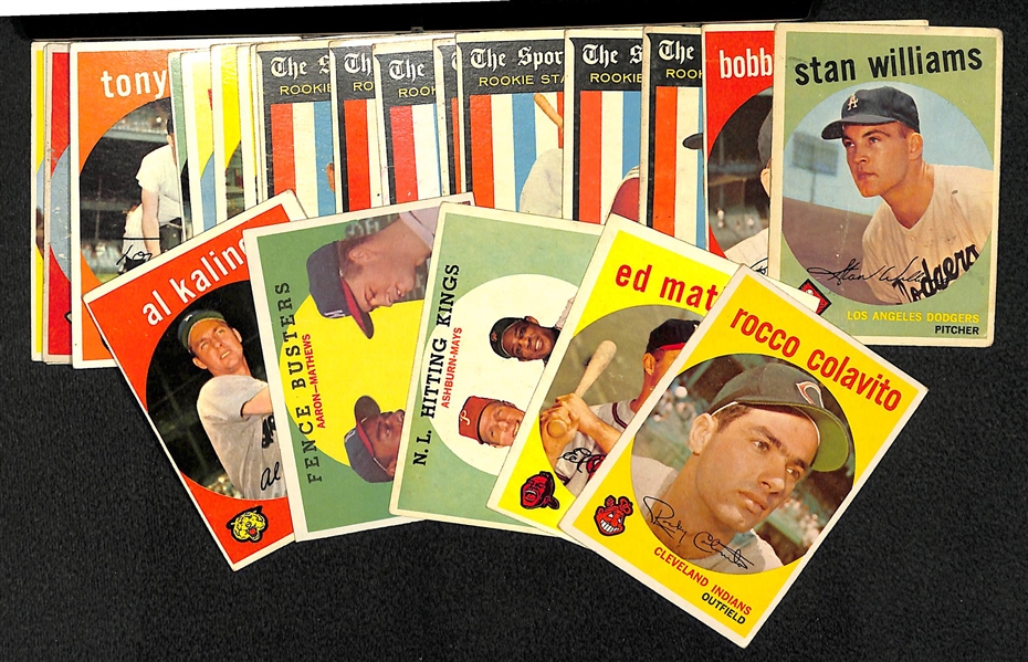 Lot Of 24 1959 Topps Baseball Cards w. Kaline