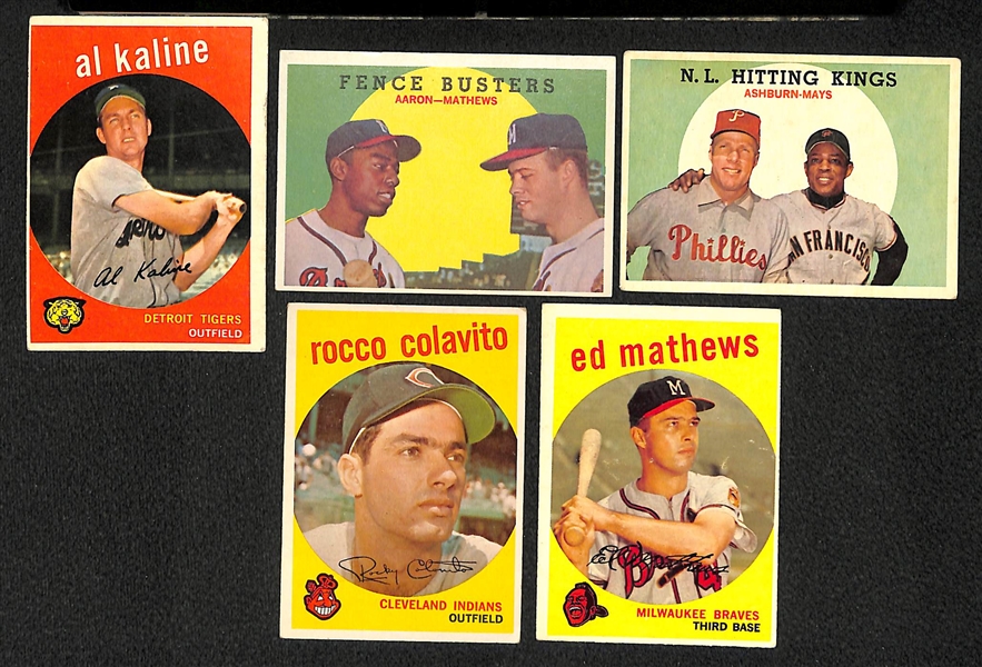 Lot Of 24 1959 Topps Baseball Cards w. Kaline