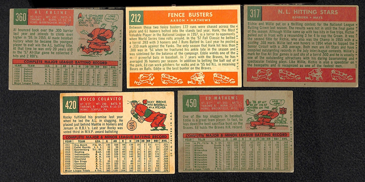 Lot Of 24 1959 Topps Baseball Cards w. Kaline
