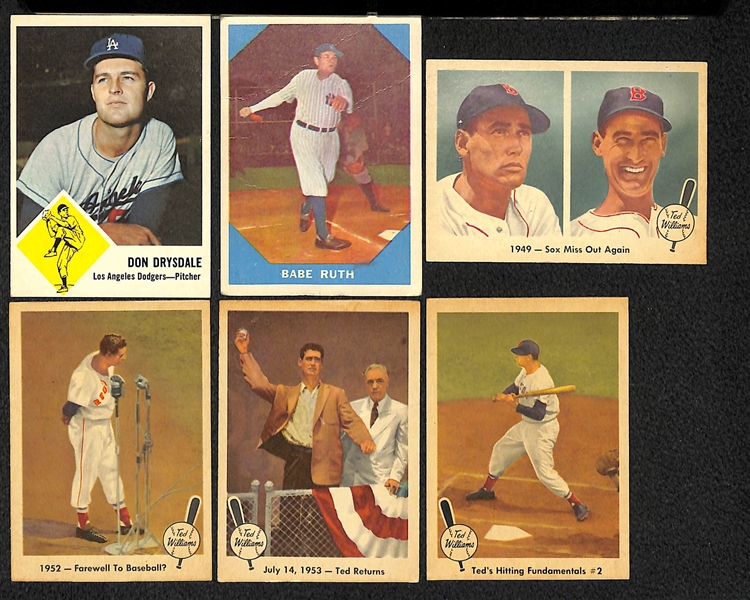 Lot Of 6 1959-1963 Fleer Baseball Cards w. Drysdale