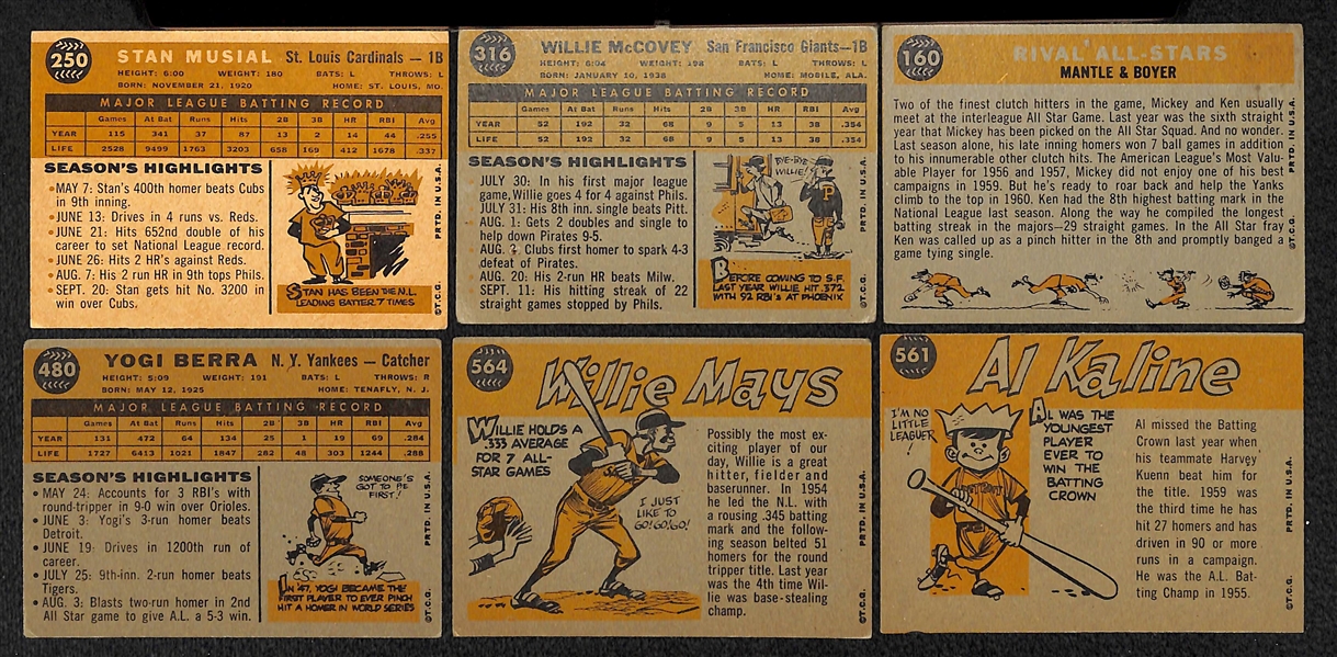 Lot Of 39 1960 Topps Baseball Cards w. Musial