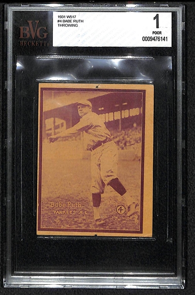 1931 W517 #4 Babe Ruth (Throwing) - BVG 1