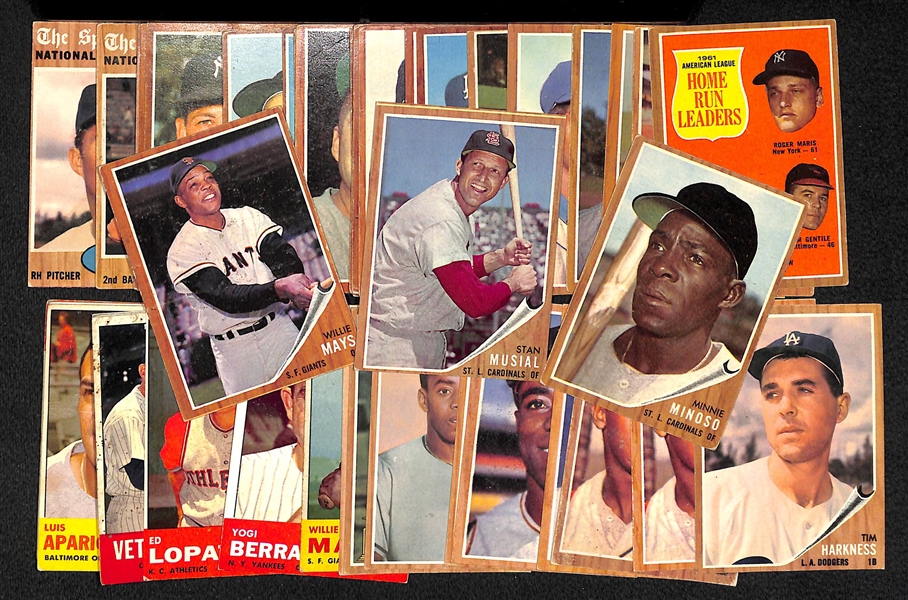 Lot Of 47 1962-1963 Topps Baseball Cards w. Mays