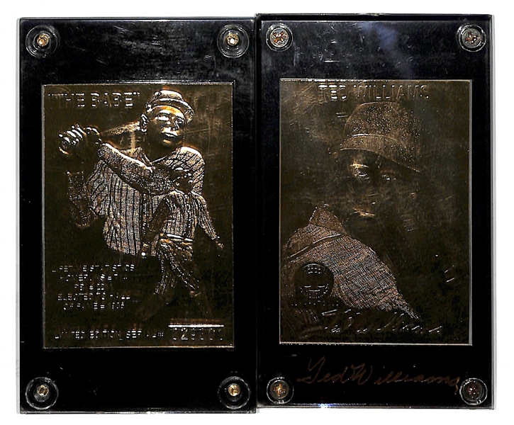 Autographed & Gold Baseball Card Lot w. Willie Mays Auto JSA