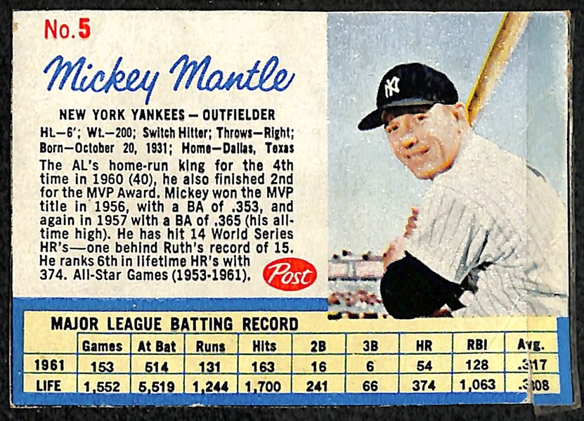 Lot of 3 Mickey Mantle Cards w. 1957