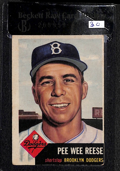 Lot Of 4 BVG Graded 1953 Topps Cards w. Pee Wee Reese