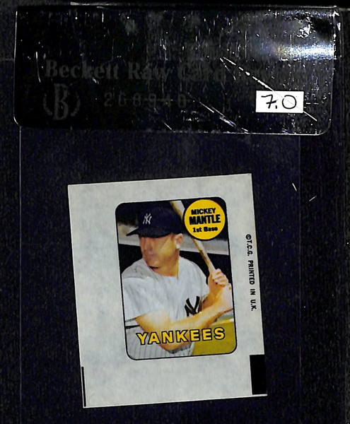 Lot Of 8 1965-1970 Topps Inserts w. Mantle