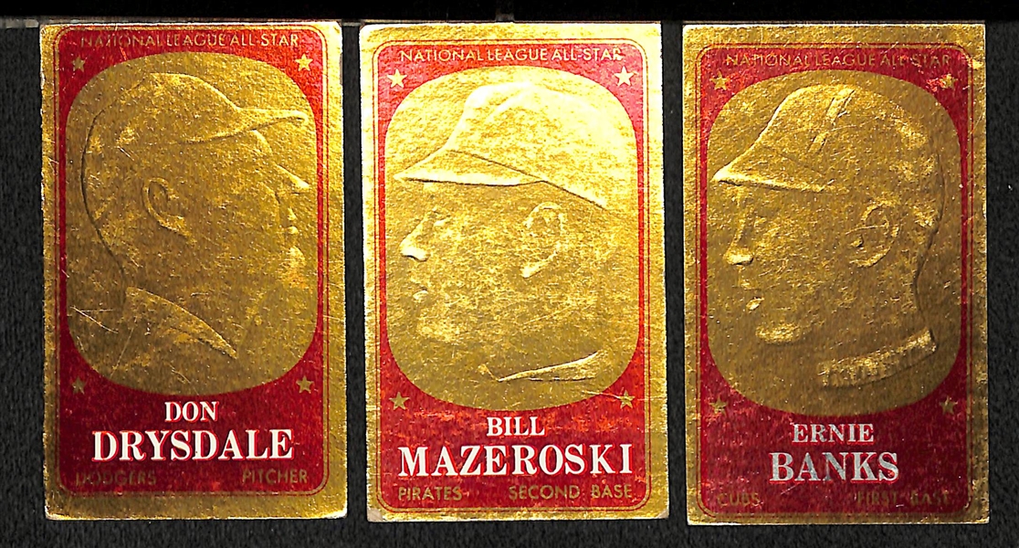 Lot Of 8 1965-1970 Topps Inserts w. Mantle