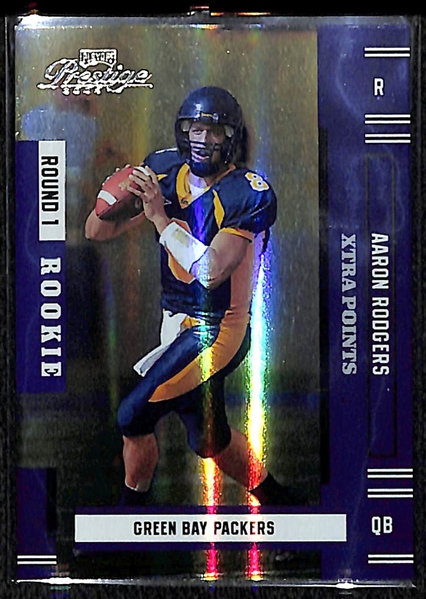 2005 Prestige Aaron Rodgers Foil Rookie Card /100