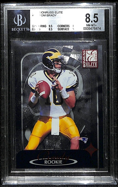 2000 Donruss Elite Tom Brady Rookie Card - BGS 8.5