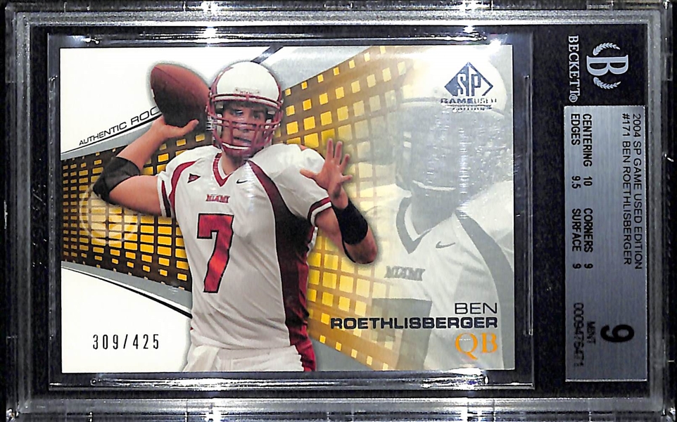2004 SP Game Used Ben Roethlisberger Rookie BGS 9