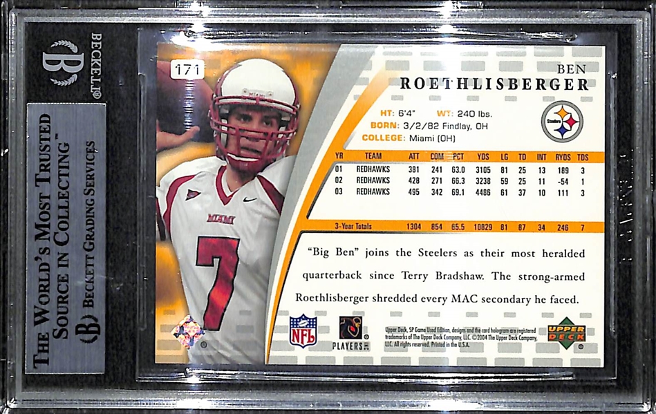 2004 SP Game Used Ben Roethlisberger Rookie BGS 9