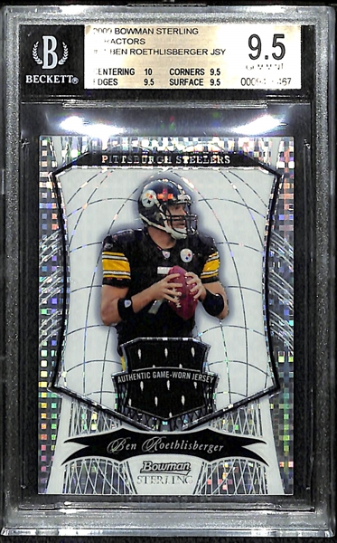 2009 Bowman Sterling Ben Roethlisberger /5 Jersey Card - BGS 9.5