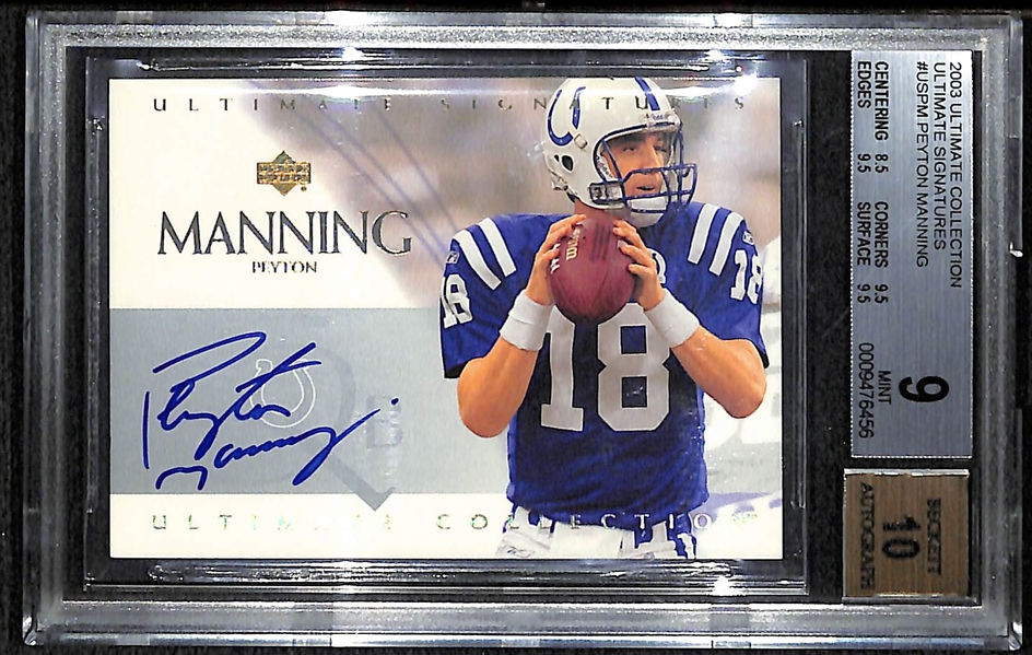 2003 UD Ultimate Peyton Manning Auto Cards BGS 9