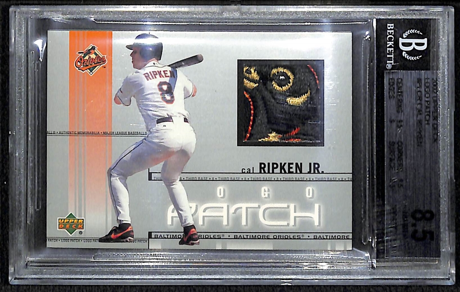 2002 Upper Deck Cal Ripken Jr Logo Patch Card - BGS 8.5