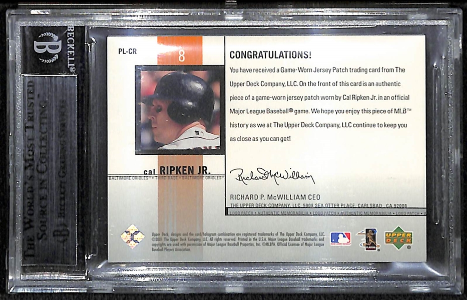 2002 Upper Deck Cal Ripken Jr Logo Patch Card - BGS 8.5