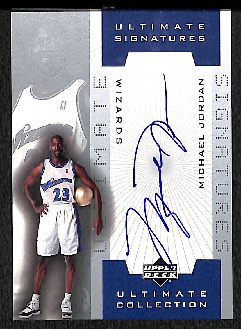 Lot detail 2002 upper deck ultimate michael jordan autograph card