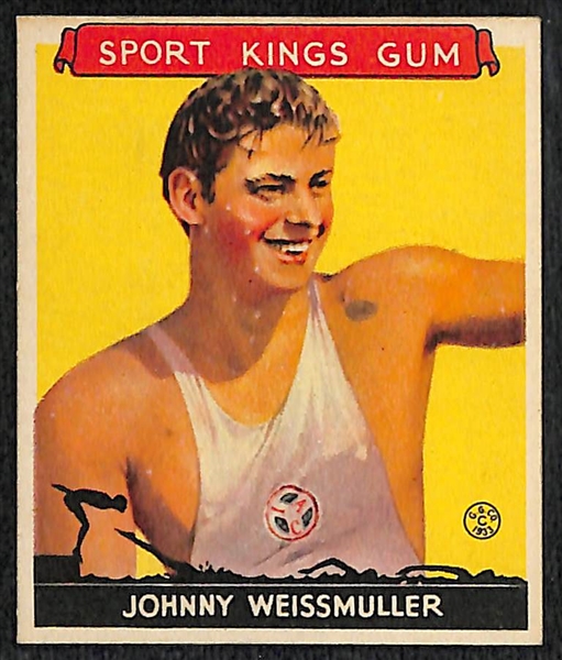 1933 Goudey Sport Kings Johnny Weissmuller & 1935 Diamond Stars #44 Rogers Hornsby