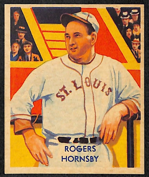 1933 Goudey Sport Kings Johnny Weissmuller & 1935 Diamond Stars #44 Rogers Hornsby