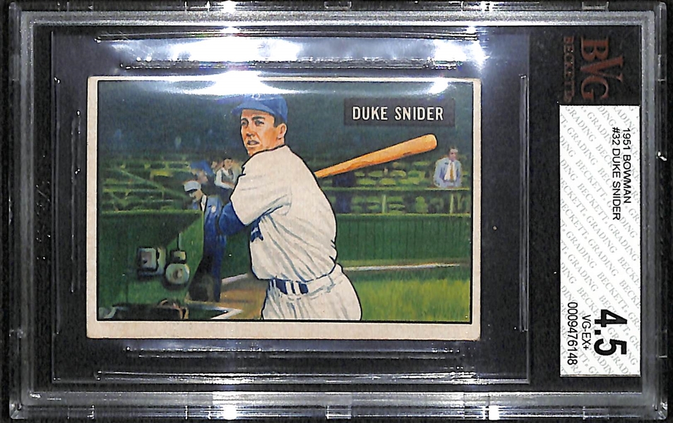 1951 Bowman #32 Duke Snider Card BVG 4.5