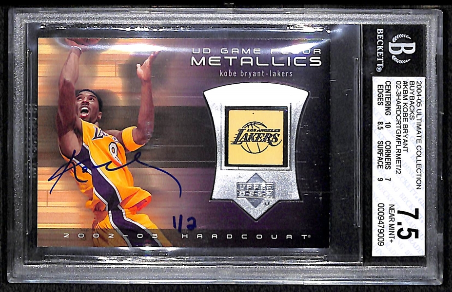 2004-05 Ultimate Buybacks Kobe Bryant Autograph Floor #1/2 BGS 7.5, Autograph 10!