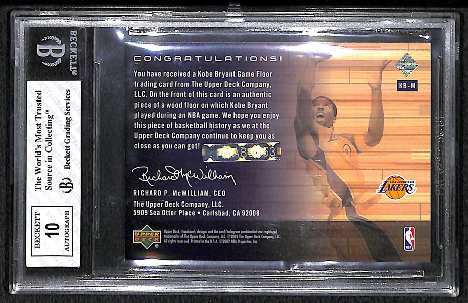2004-05 Ultimate Buybacks Kobe Bryant Autograph Floor #1/2 BGS 7.5, Autograph 10!