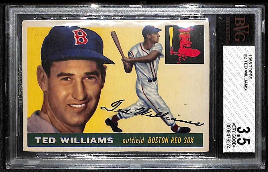 1955 Topps #2 Ted Williams Card BVG 3.5