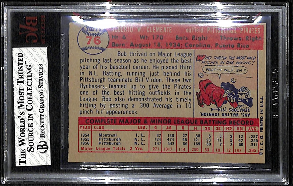 1957 Topps #75 Roberto Clemente Card BVG 6