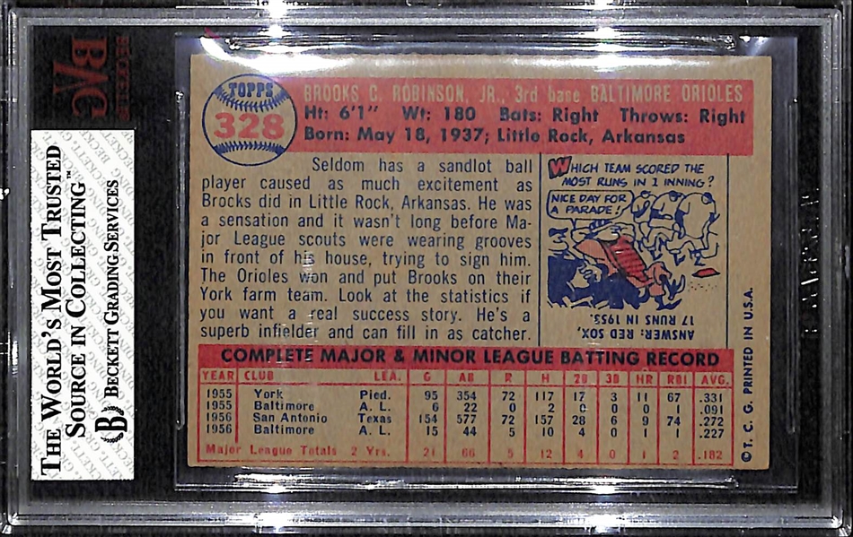 1957 Topps #328 Brooks Robinson Rookie Card BVG 4.5