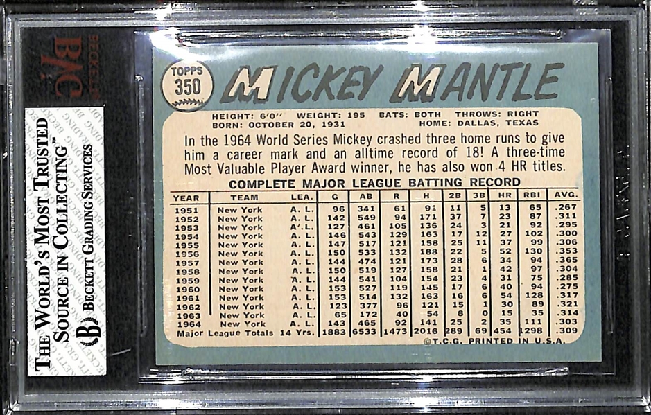 1965 Topps #350 Mickey Mantle Card BVG 7