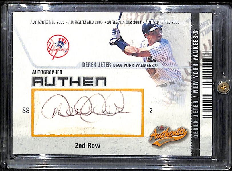 2003 Fleer Authentix Derek Jeter Autograph Ball Card