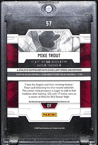 2009 Donruss Elite Mike Trout Autograph Rookie Card 96/495