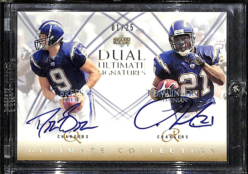 2003 Upper Deck Ultimate Drew Brees/LaDainian Tomlinson Autograph Card