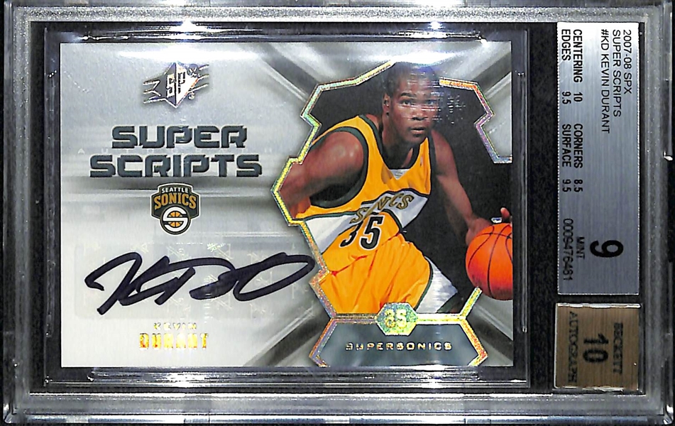 2007-08 SPX Kevin Durant Autograph Card - BGS 9