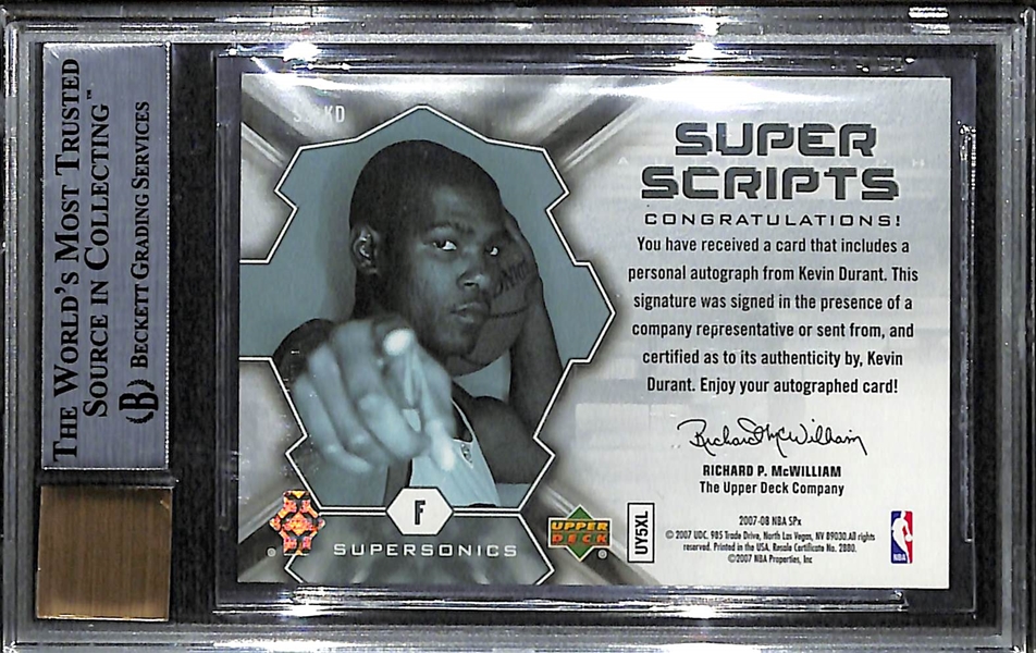 2007-08 SPX Kevin Durant Autograph Card - BGS 9
