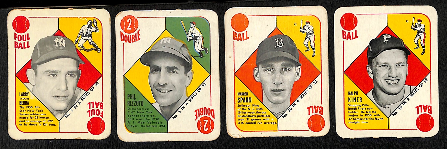 Lot Of 21 1951 Topps Red Backs w. Yogi Berra