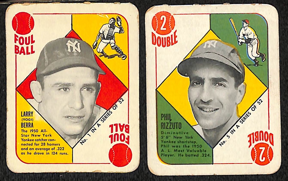 Lot Of 21 1951 Topps Red Backs w. Yogi Berra