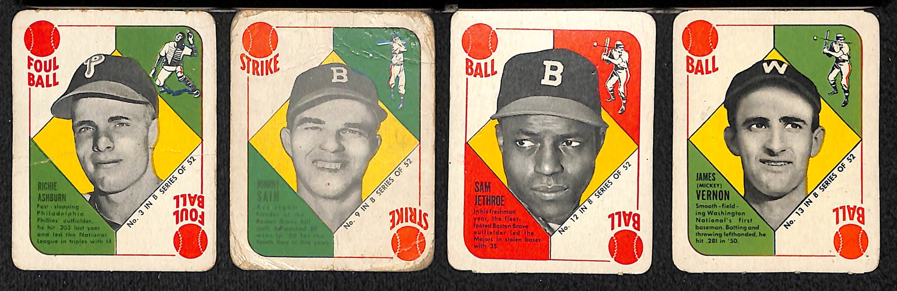 Lot Of 18 1951 Topps Blue Backs w. Richie Ashburn