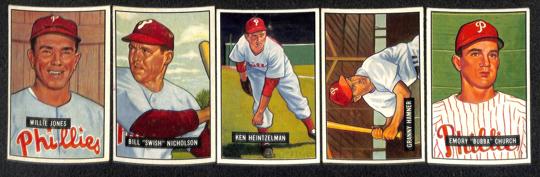 Lot Of 20 1951 Bowman Phillies Cards w. Roberts