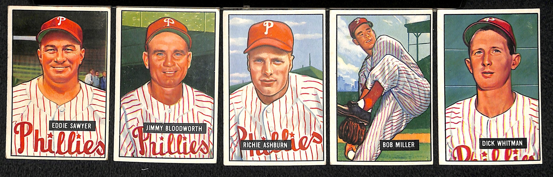Lot Of 20 1951 Bowman Phillies Cards w. Roberts