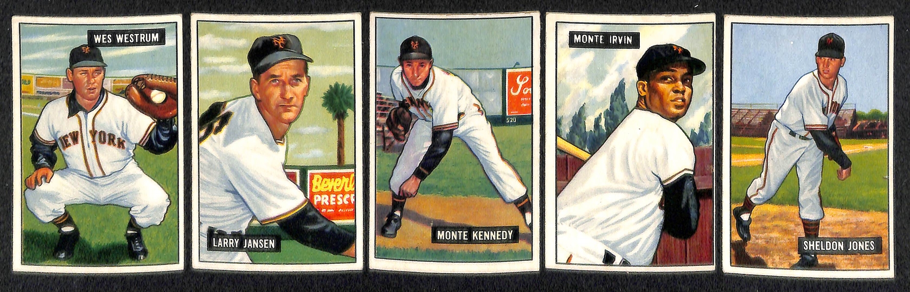 Lot Of 20 1951 Bowman N.Y. Giants Cards w. Durocher