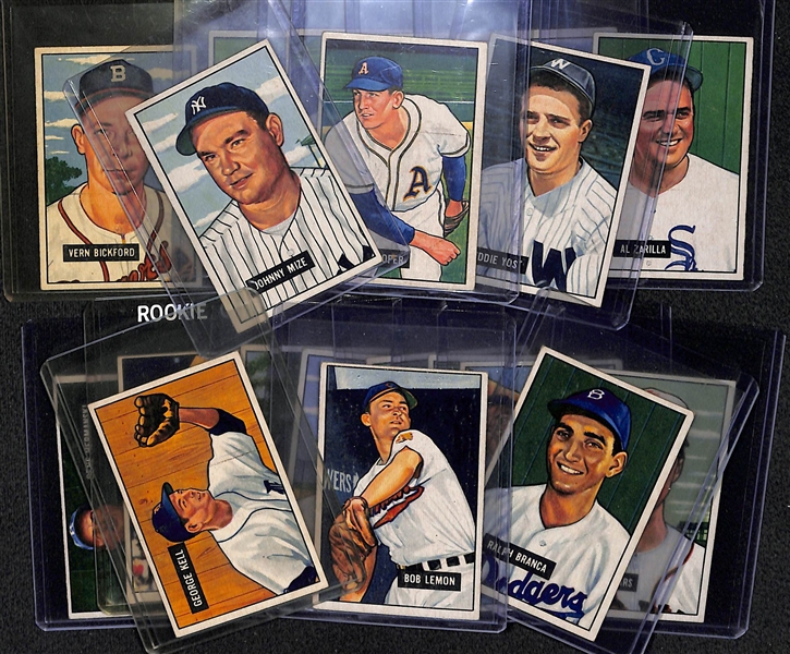Lot Of 20 1951 Bowman Cards w. Johnny Mize