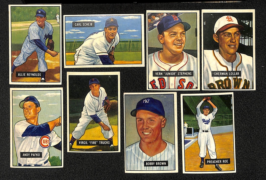 Lot Of 30 1951 Bowman Cards w. Allie Reynolds