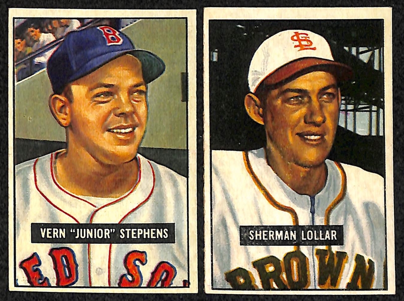 Lot Of 30 1951 Bowman Cards w. Allie Reynolds