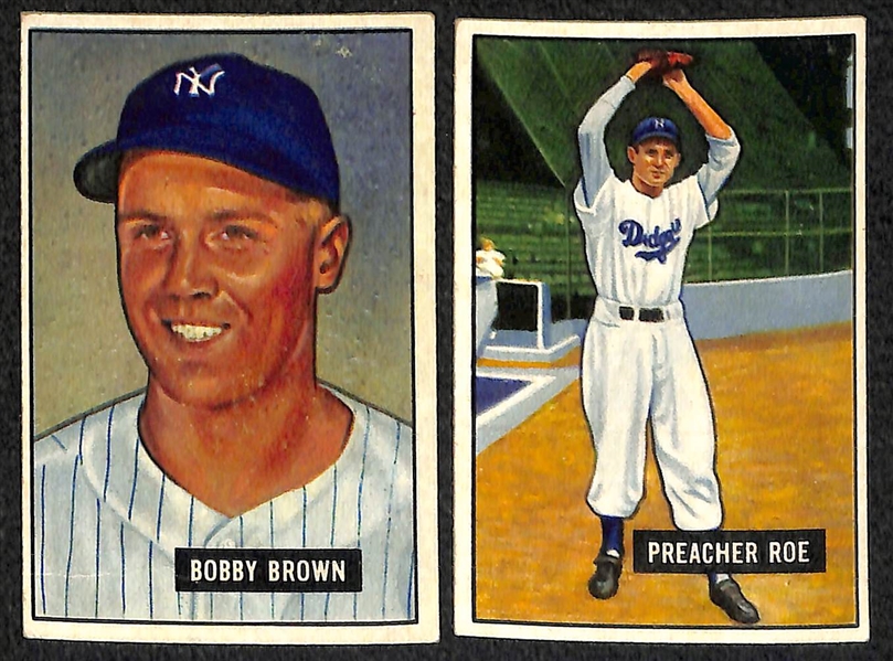 Lot Of 30 1951 Bowman Cards w. Allie Reynolds