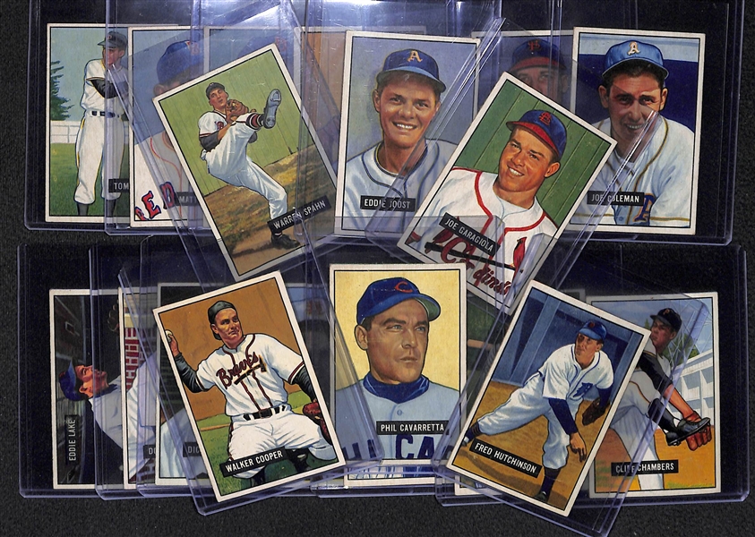 Lot Of 20 1951 Bowman Card w. Warren Spahn
