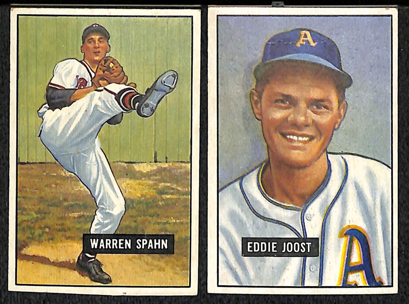 Lot Of 20 1951 Bowman Card w. Warren Spahn