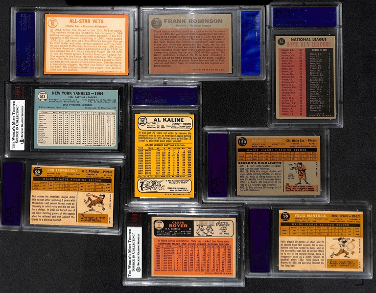 Lot Of 10 Baseball Stars 1960-68 Graded Cards w. Killebrew