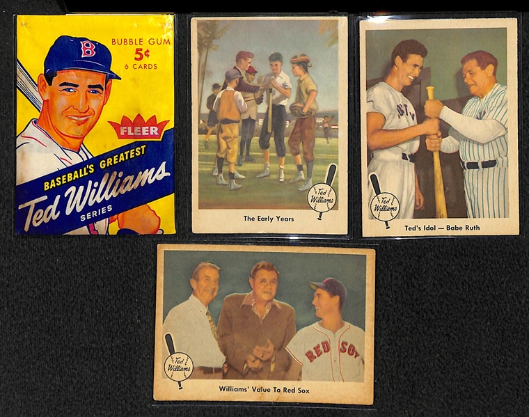 1959 Fleer Ted Williams Almost Complete Set - Missing Only 1 Card (#68) - Also Includes a Wrapper